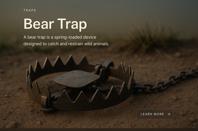 Realistic Bear Trap Illustration for Wildlife Management