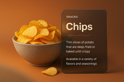 3D Illustration of Crispy Chips with Stylish Label