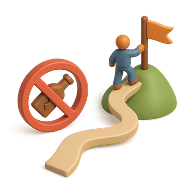 3D Icon Representing Addiction Recovery Journey
