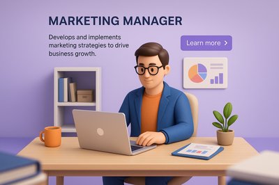 3D Illustration of a Marketing Manager at Work