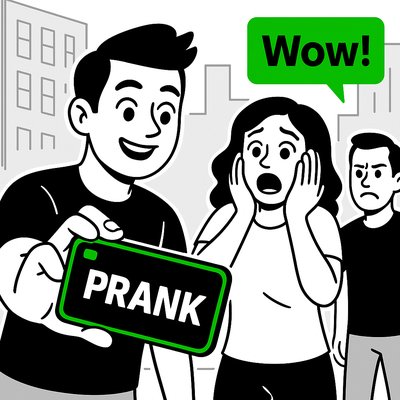 Comic Style Illustration of a Prank Scenario