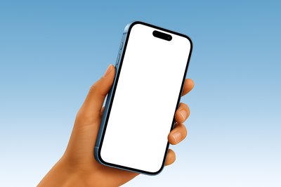 Smartphone with a Blank White Screen in a Hand