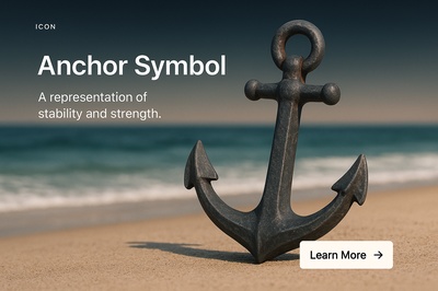 Stylish Anchor Icon Illustration for Web Design
