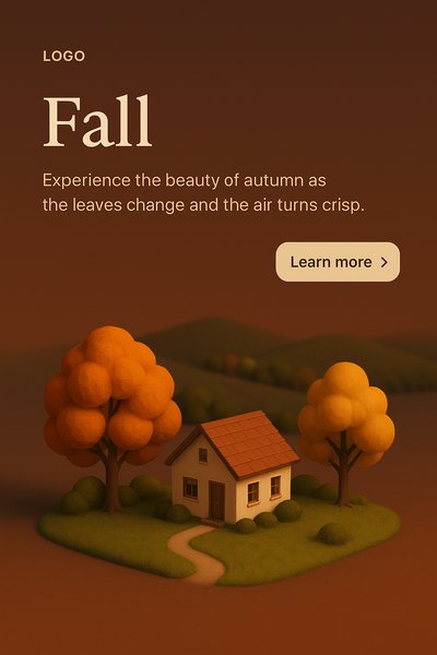 Captivating Fall Landscape with Cozy House and Vibrant Trees