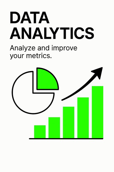 Data Analytics Promotional Graphic with Modern Design Elements