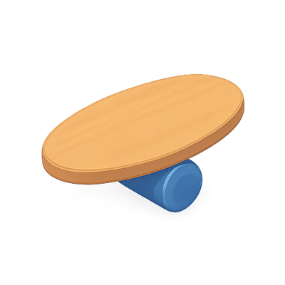 Stylized Wooden Table on Blue Base
