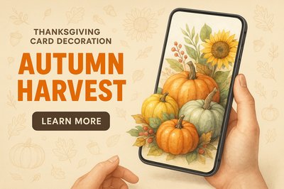 Autumn Harvest Celebration - Watercolor Thanksgiving Card Design