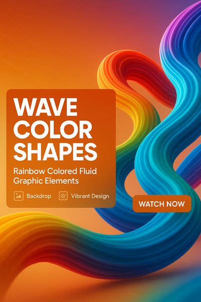Vibrant Fluid Graphic Design with Rainbow Color Waves