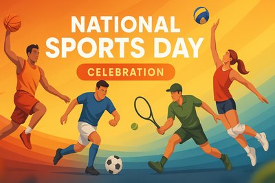 Vibrant Illustration for National Sports Day Celebration