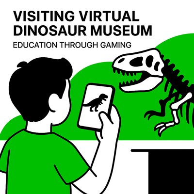 Illustrative Graphic for Virtual Dinosaur Museum Experience