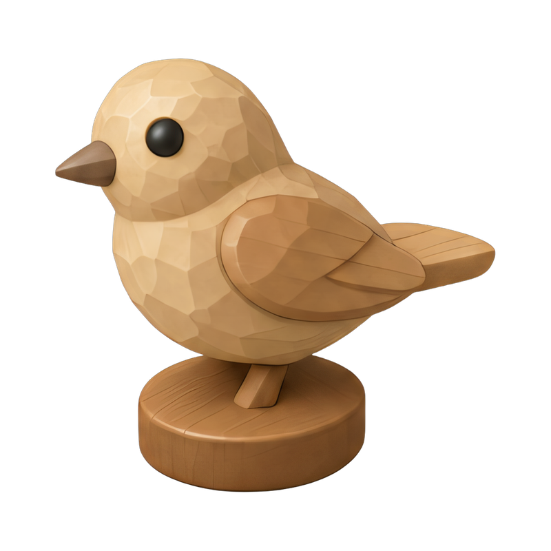 handcrafted wooden bird decor