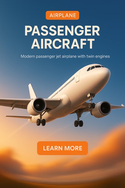 Modern Passenger Aircraft Promotional Graphic