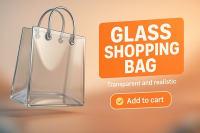 Realistic Glass Shopping Bag Mockup for E-Commerce