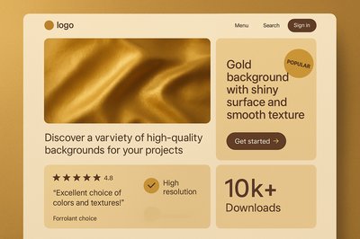 Elegant Landing Page Design in Bento Style with Gold Background
