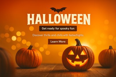 Vibrant Halloween Pumpkins with Glowing Background