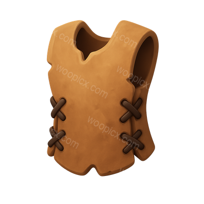Stylized 3D Leather Vest Icon for Games