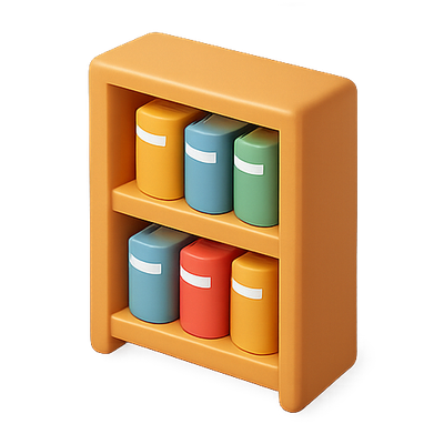 Colorful Decorative Shelf with Containers