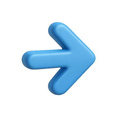3D Blue Arrow Icon for Directional Indication