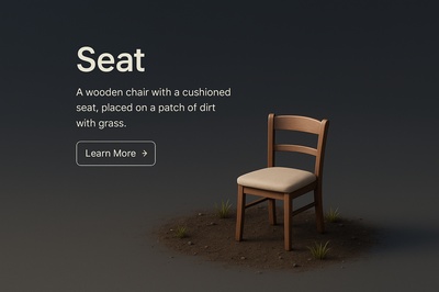 Realistic 3D Scene of a Wooden Chair on Dark Background
