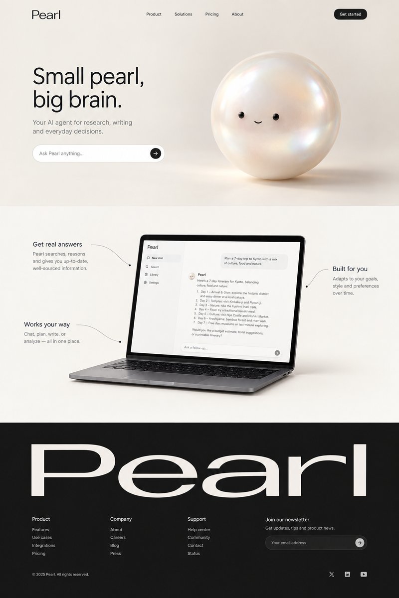 AI agent landing page design