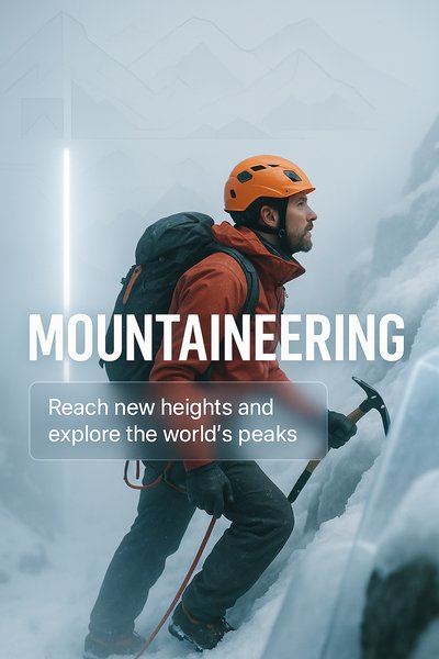Adventurous Mountaineering Promotional Graphic