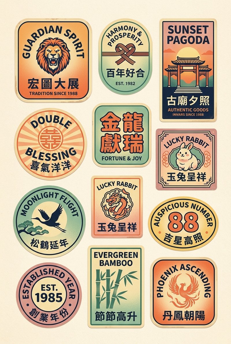 Guardian Spirit vintage labels