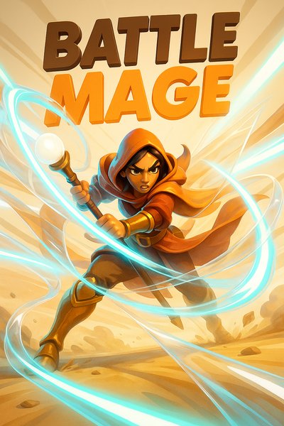 Dynamic Neon Battle Mage Illustration with Luminous Effects