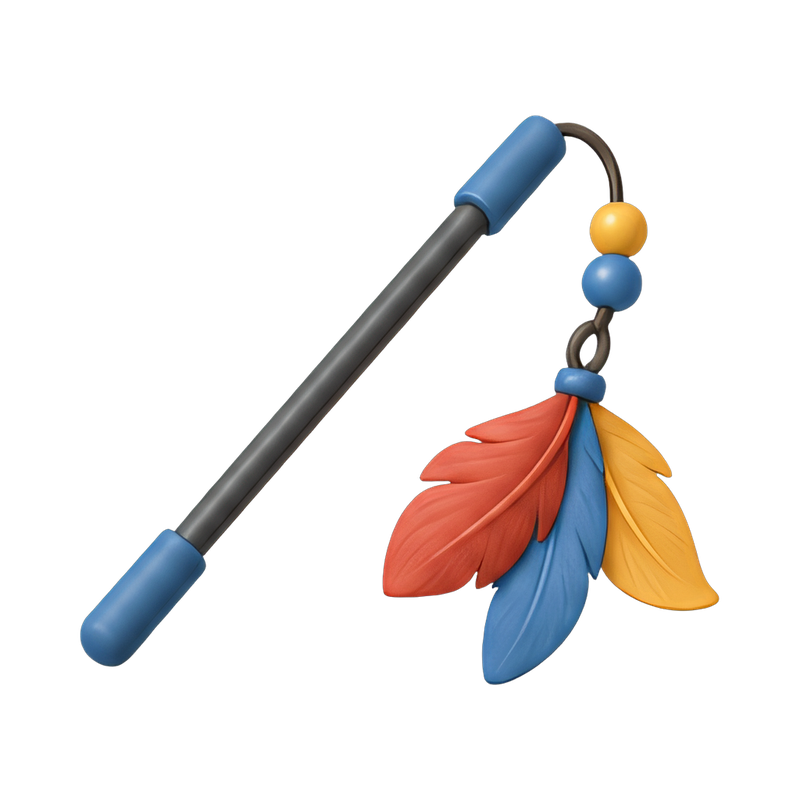 colorful cat teaser wand