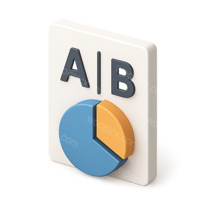 3D A/B Testing Icon with Volumetric Design