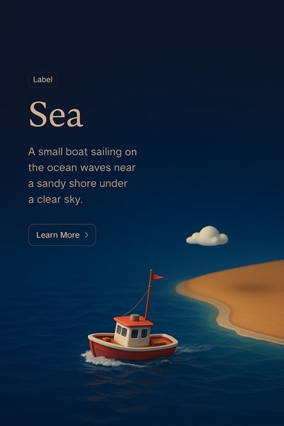Serene Sea Scene with Boat and Sandy Shore