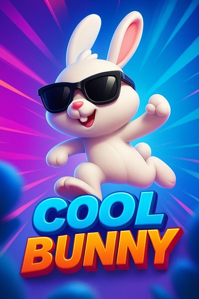Dynamic Cool Bunny in Sunglasses on Vibrant Background
