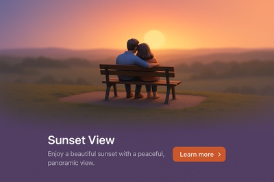 Couple Enjoying a Sunset on a Park Bench