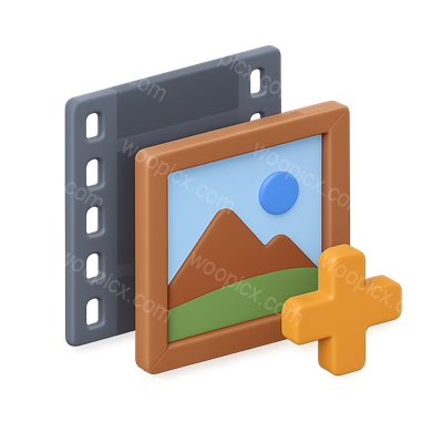 3D Filmstrip and Picture Frame Icon Design