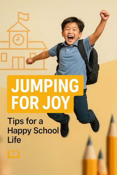 Energetic Back-to-School Graphic with Happy Child