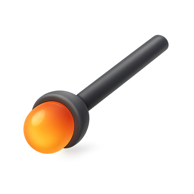 3D Icon of a Glass Blower Pipe with Volumetric Detail