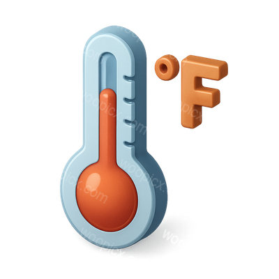 Stylized 3D Fahrenheit Thermometer Icon Design