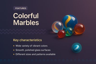 Landing Page Design for Colorful Marbles Features