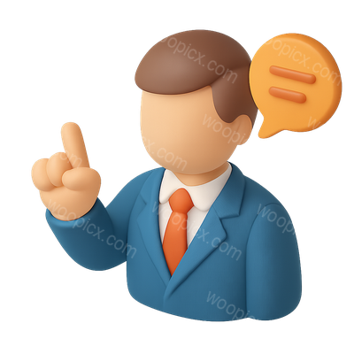 3D Icon of a Boss Giving Orders in Isometric View