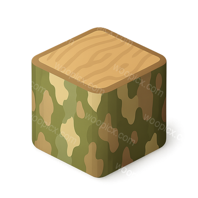 Stylized 3D Sycamore Bark Icon with Mottled Texture
