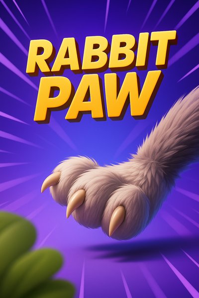 Dynamic Rabbit Paw Illustration with Bold Text