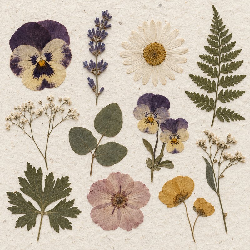 pressed flower design elements