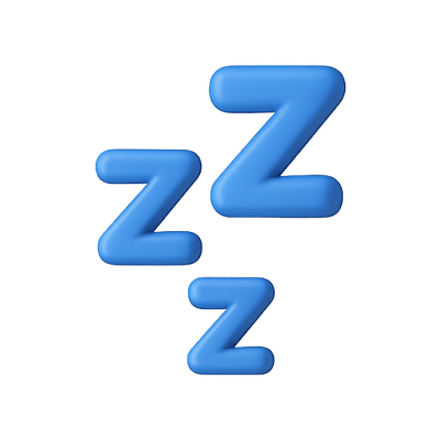 Stylized Sleep Icon with Soft Blue Colors