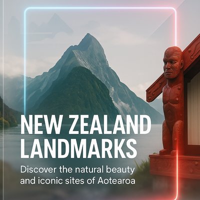 Promotional Image Showcasing New Zealand Landmarks