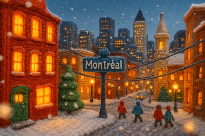 Enchanting Winter Scene of Downtown Montreal