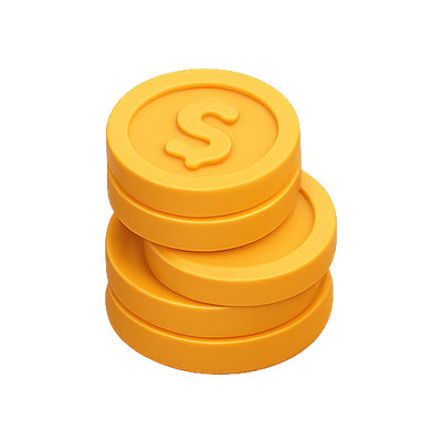 Stack of Yellow Coins with Dollar Sign
