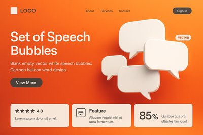 Dynamic Landing Page Design with Speech Bubbles