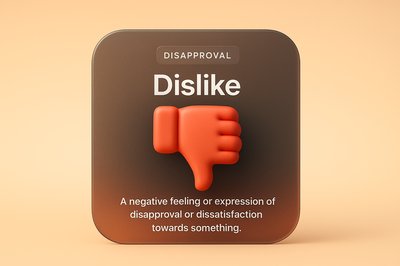 3D Dislike Icon on Gradient Background