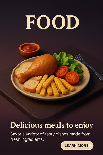 Detailed 3D Food Scene with Realistic Elements