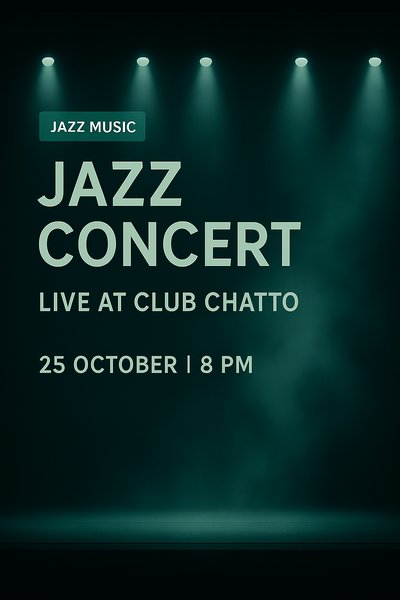 Elegant Jazz Concert Promotional Poster with Spotlight Effects