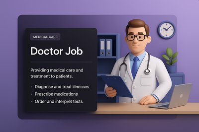 3D Illustration of a Doctor Job Concept for Online Medical Services